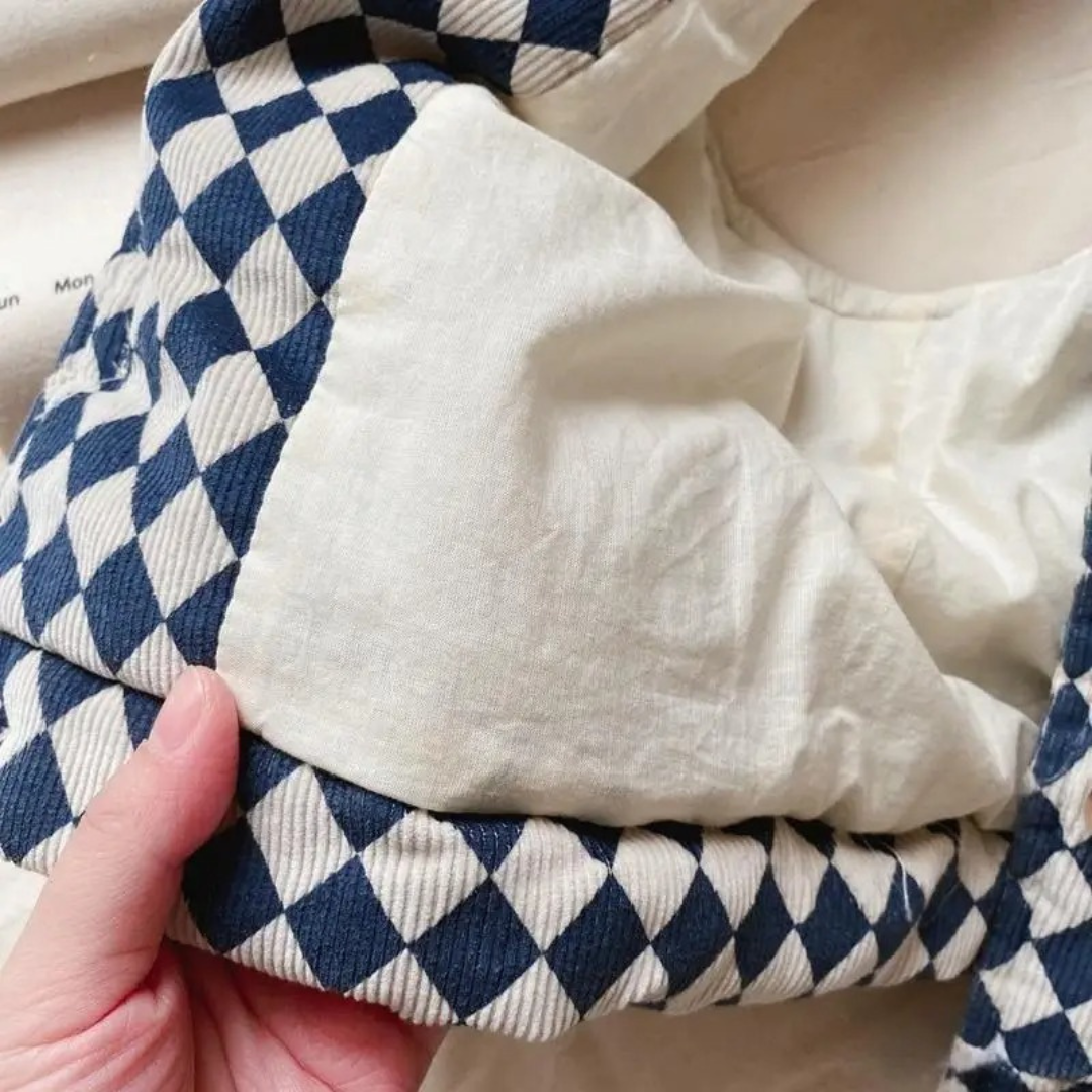 Weste mit gestepptem Baumwollmuster & Karodesign – CozyCheck Kids Vest