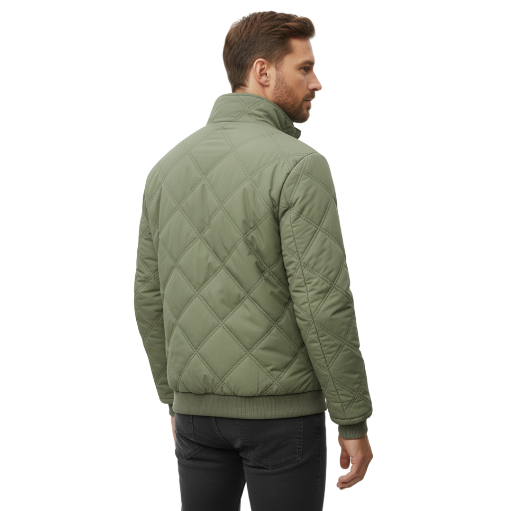 Herren Steppjacke mit Fleece-Futter – Stehkragen Mantel