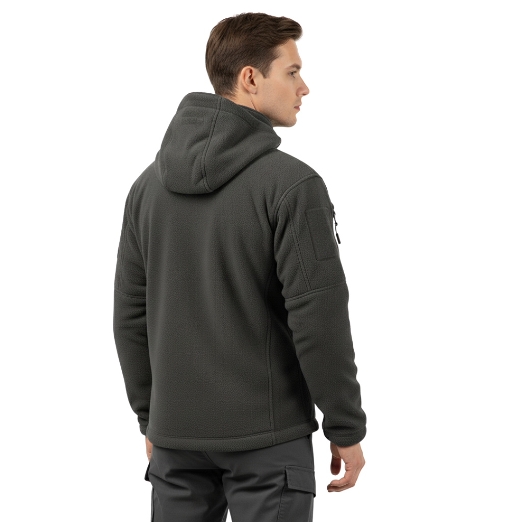 Herren Taktische Fleecejacke – Thermo Outdoor Hoodie mit Reißverschlusstaschen