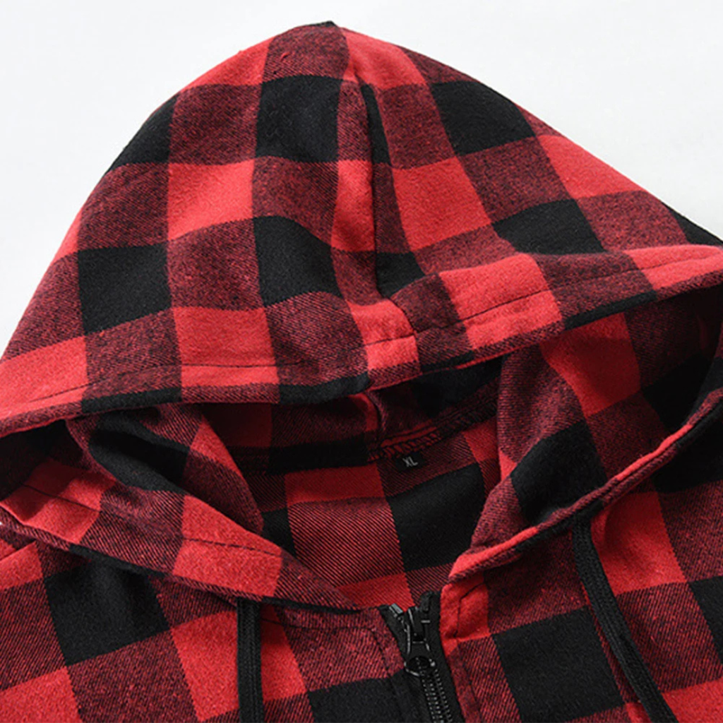 Flanell Kapuzenhemd mit Knopfleiste & atmungsaktivem Material – NordFlan Comfort Pullover