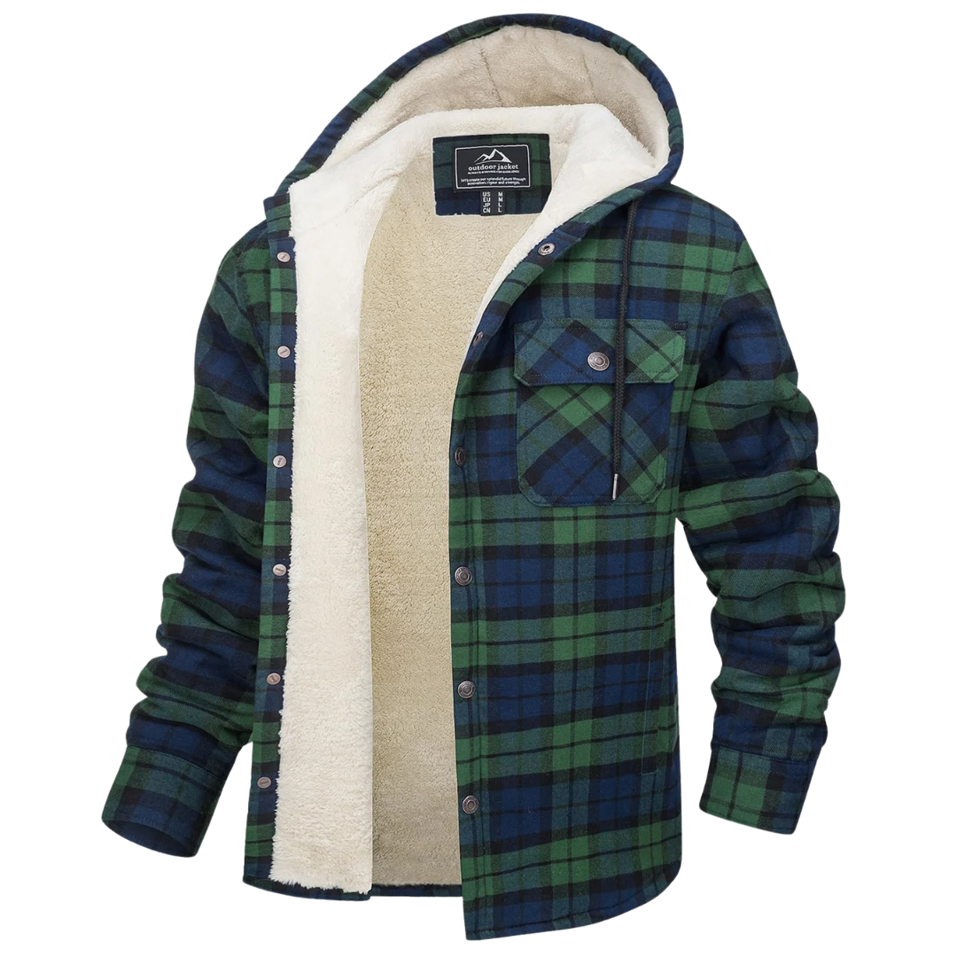 Flanell Pulloverjacke mit Kapuze – NordHaven Thermal Jacket