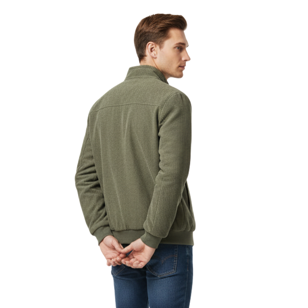 Herren Cordjacke mit Fleecefutter – Warme Winterjacke mit Reißverschluss