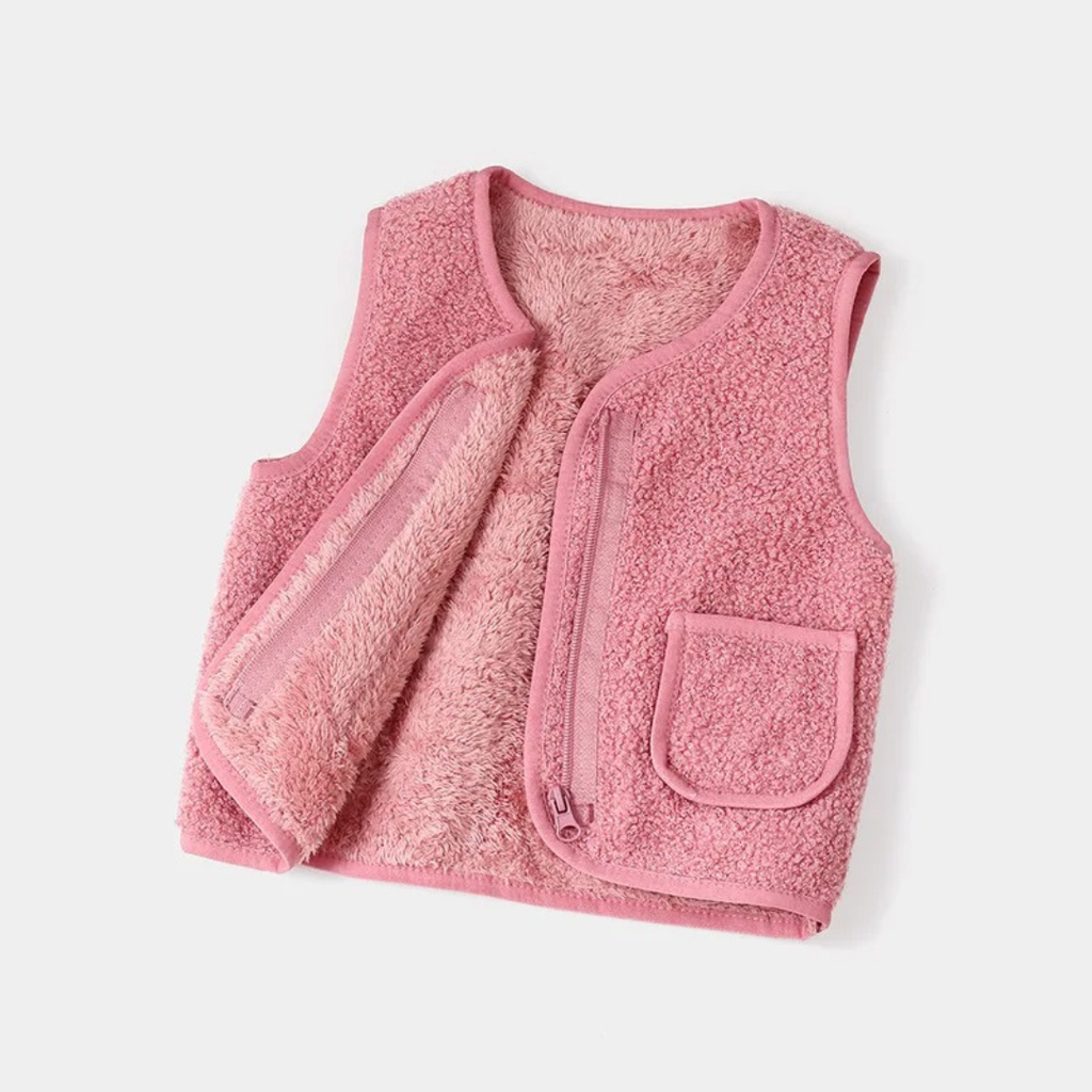Weste für Kinder mit Reißverschluss & Tasche – CozyBear Vest