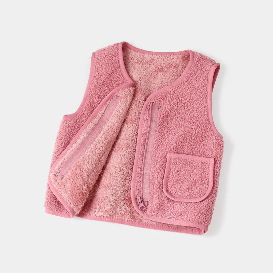 Weste für Kinder mit Reißverschluss & Tasche – CozyBear Vest