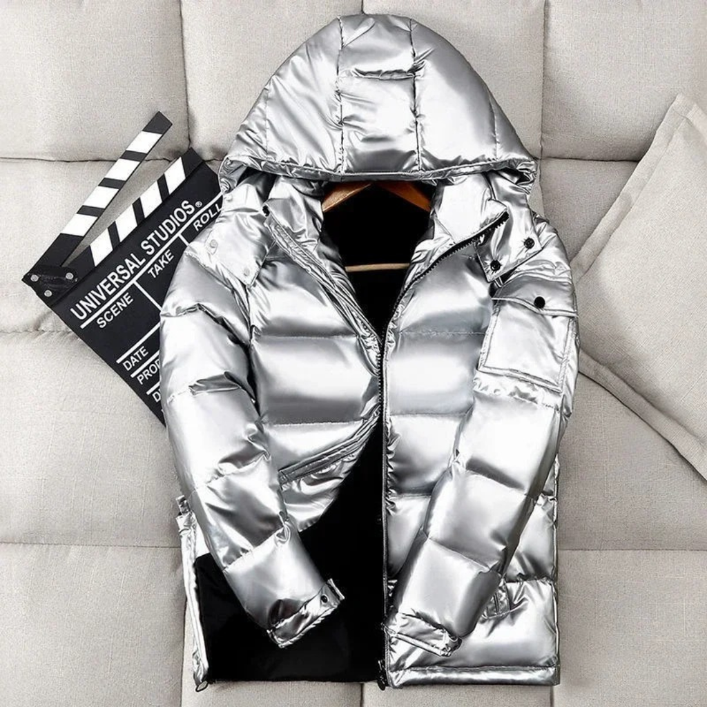 Daunenjacke Herren mit Abnehmbarer Kapuze & Glänzender Oberfläche – NordVail ArcticShield