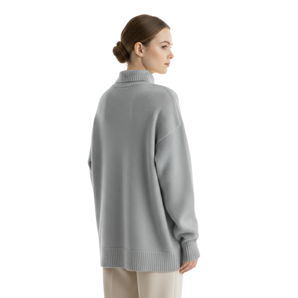 LuxeWool Pullover mit hohem Kragen