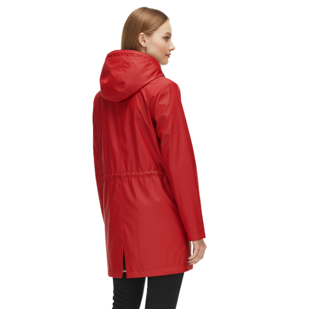 Damen Wasserdichte Leichte Jacke mit Verstellbarer Taille – Regenjacke mit Kapuze