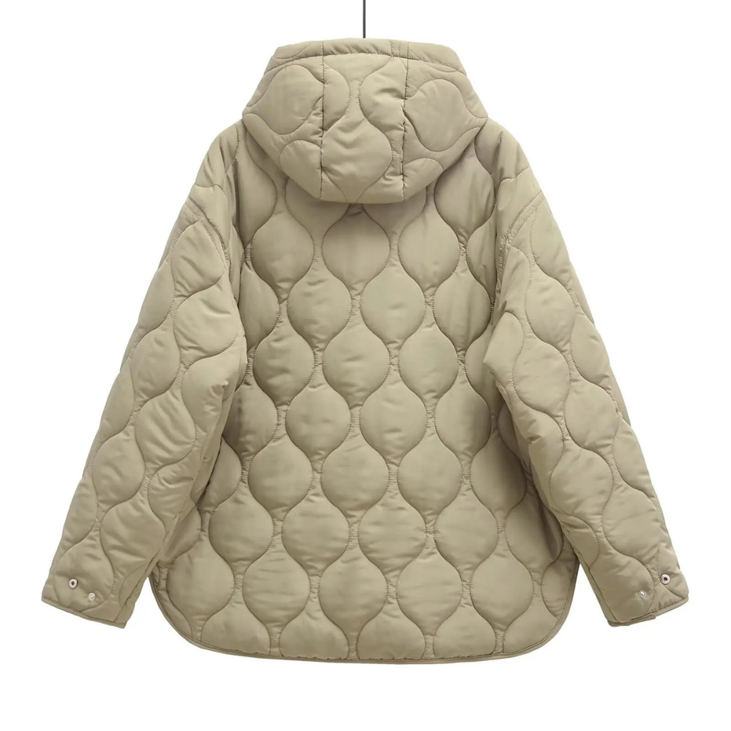 Mantel Damen mit Kapuze & Diamant-Steppdesign – ArcticWeave Coat
