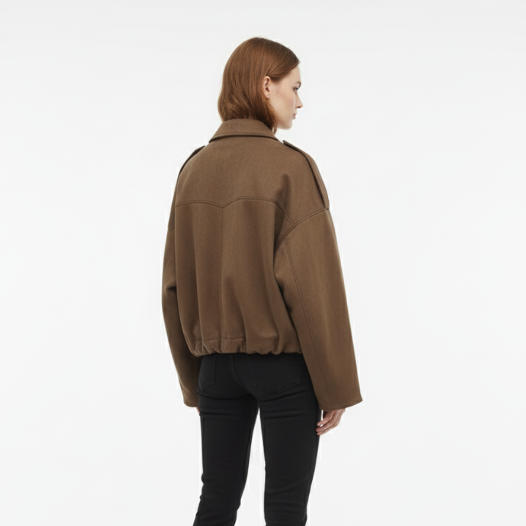 Damen Oversize Zip-Up Jacke – SoftFlow Urban Mantel