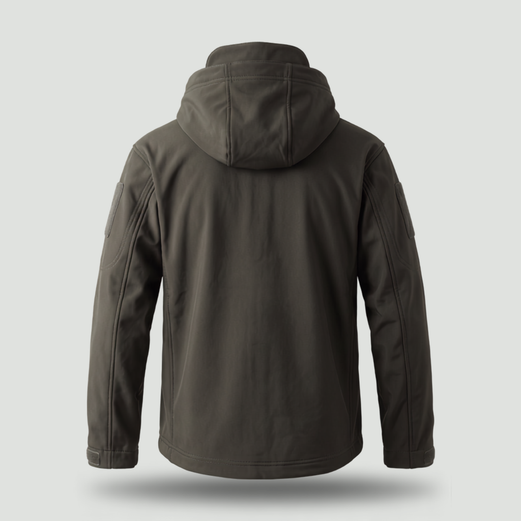 Herren Softshelljacke fleecegefüttert – Jacke im Militärstil mit Kapuze
