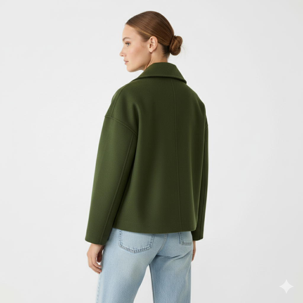 Damen Kurz geschnittener mantel – Vintage Zweireihige Jacke