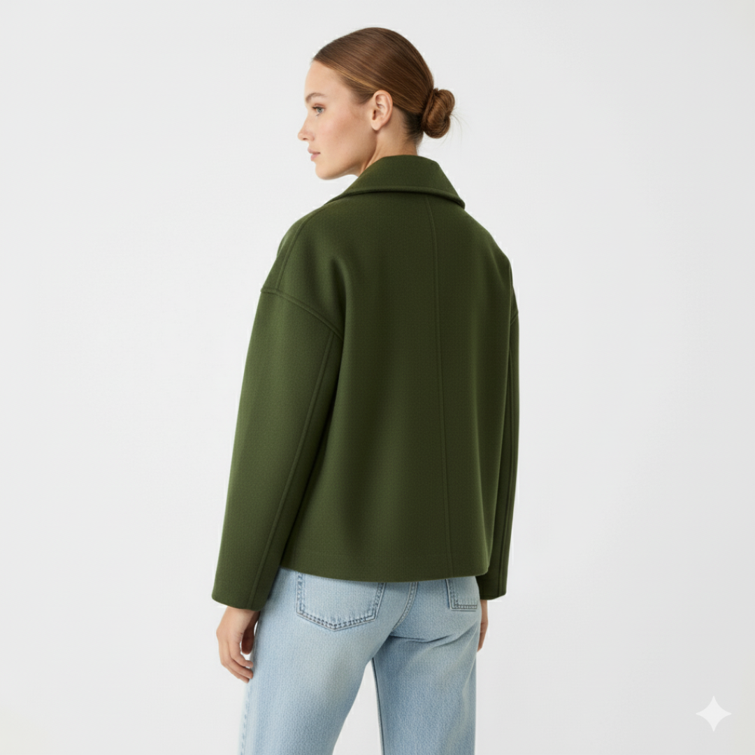 Damen Kurz geschnittener mantel – Vintage Zweireihige Jacke