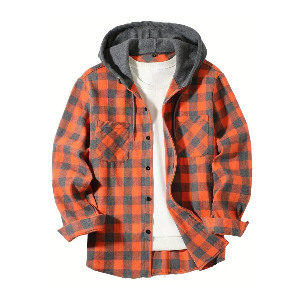 Flanell Pullover mit Kapuze & Karo-Design – Nordspur TrailHaven
