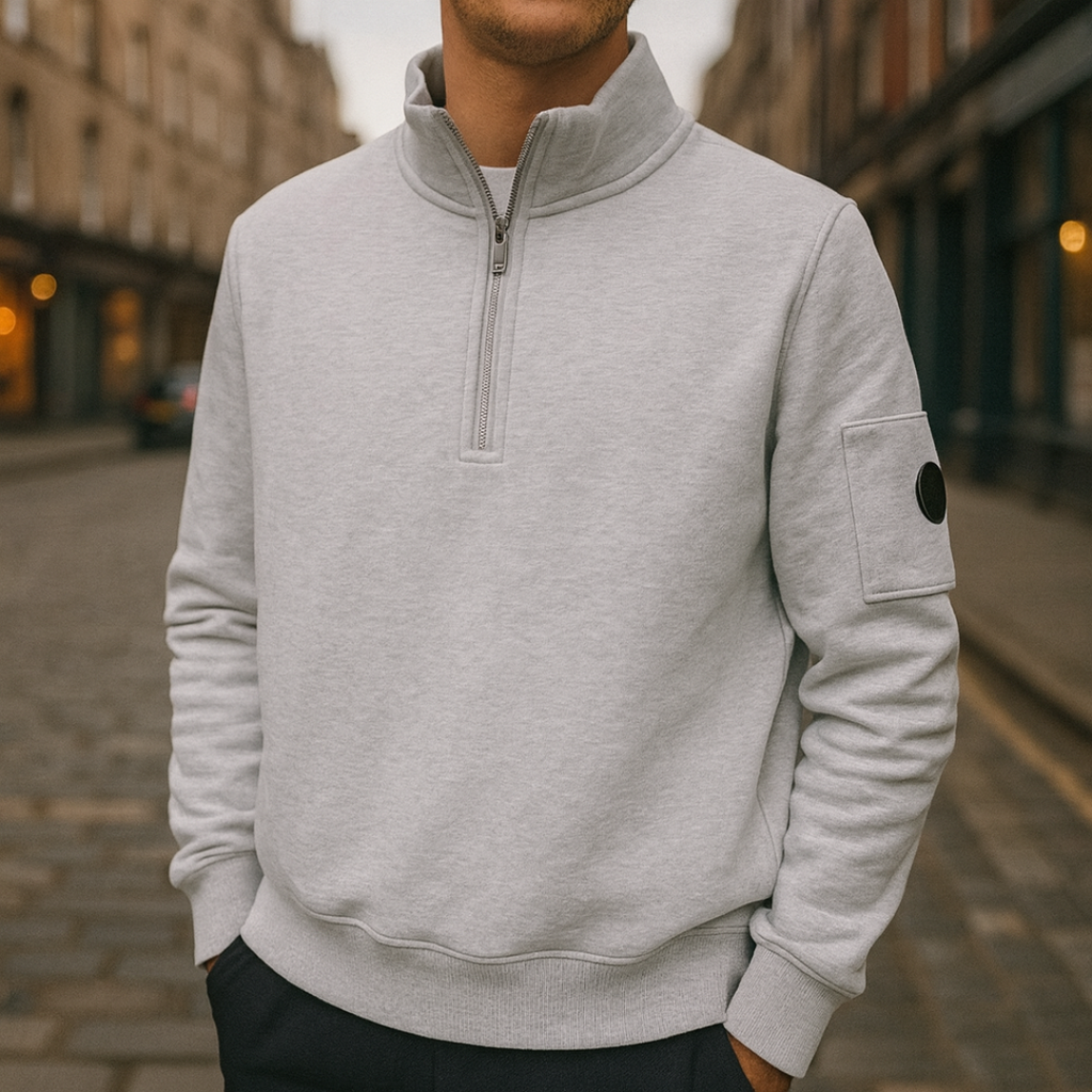 UrbanCore Strickpullover mit Halb-Reißverschluss