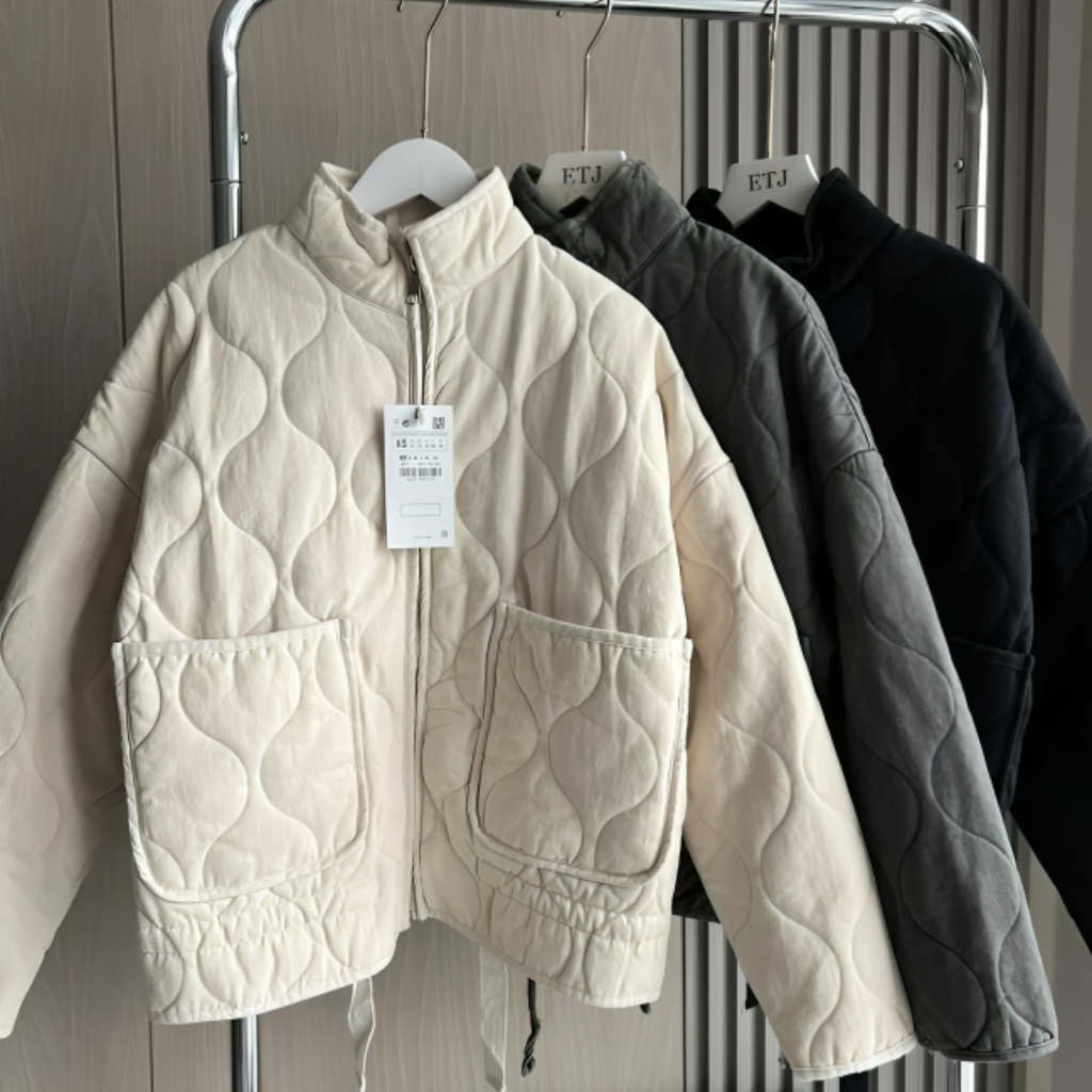 Mantel Damen gesteppt mit hohem Kragen & Taschen – QuiltaWarm Jacke
