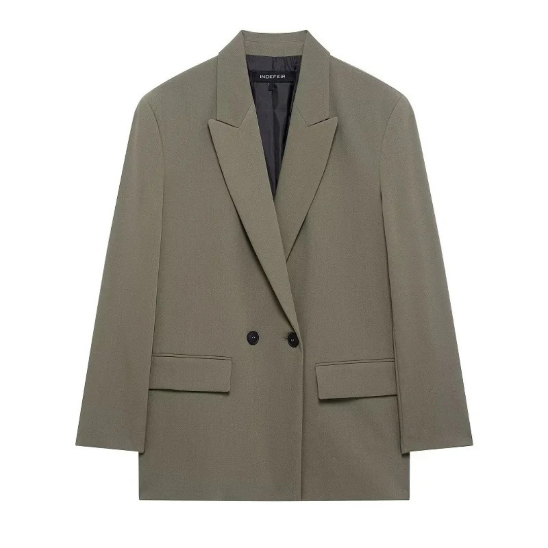 Mantel Damen mit klassischem Reverskragen & Ein-Knopf-Verschluss – LineaForm Blazer