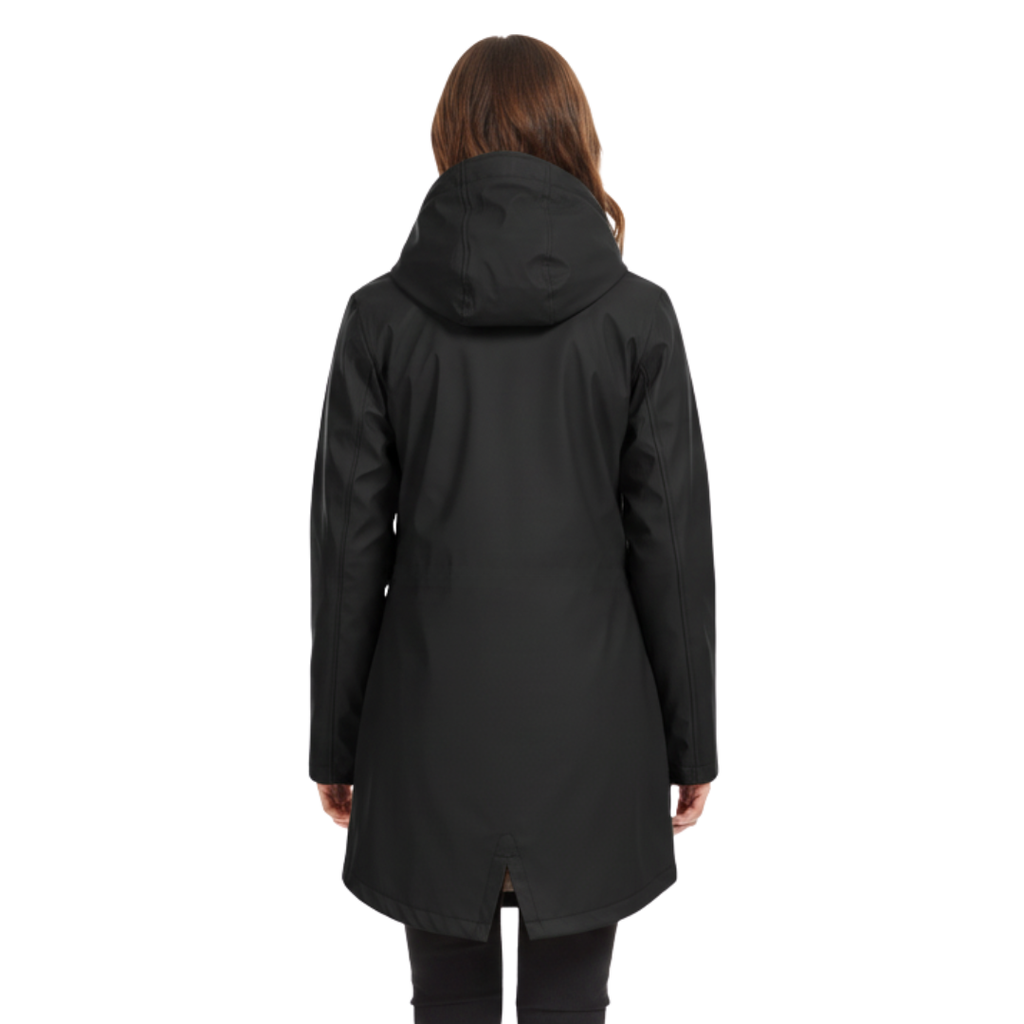 Damenmantel mit Fleece-Futter und Kapuze – Warme Winter-Regenjacke