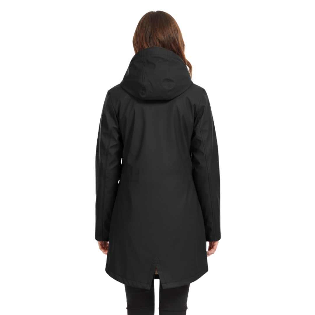 Damenmantel mit Fleece-Futter und Kapuze – Warme Winter-Regenjacke