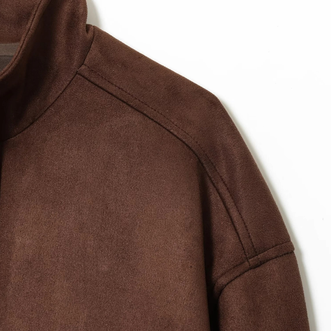 Mantel Damen mit Stehkragen & Taschen aus veganem Leder – UrbanNova Jacket