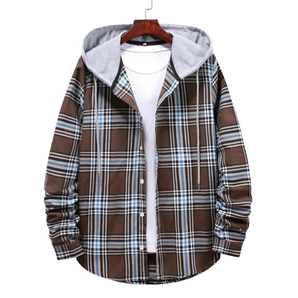Flanell Pullover mit Kapuze & Karomuster – UrbanLoom Check