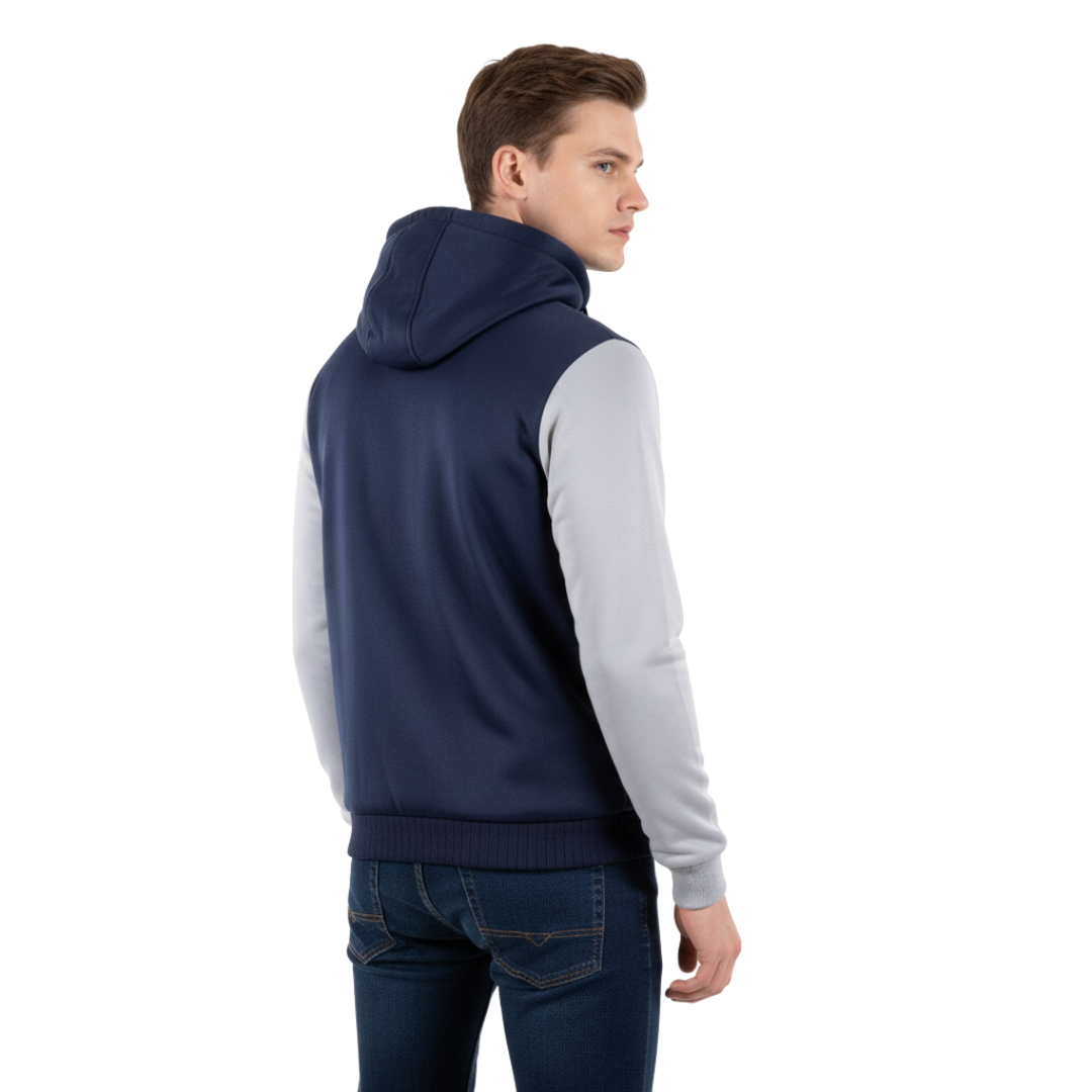 Herren-Fleecejacke mit Wollfutter – Warme Winter-Kapuzenjacke mit Reißverschluss