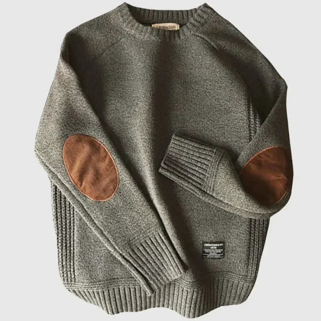 Pullover mit Ellenbogen-Patches & klassischem Schnitt – AlpineHaven Knit