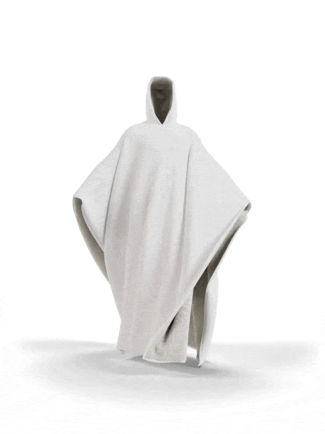 Gewichteter Cape-Hoodie – kuscheliger Baumwoll-Hoodie mit Kunstfellfutter