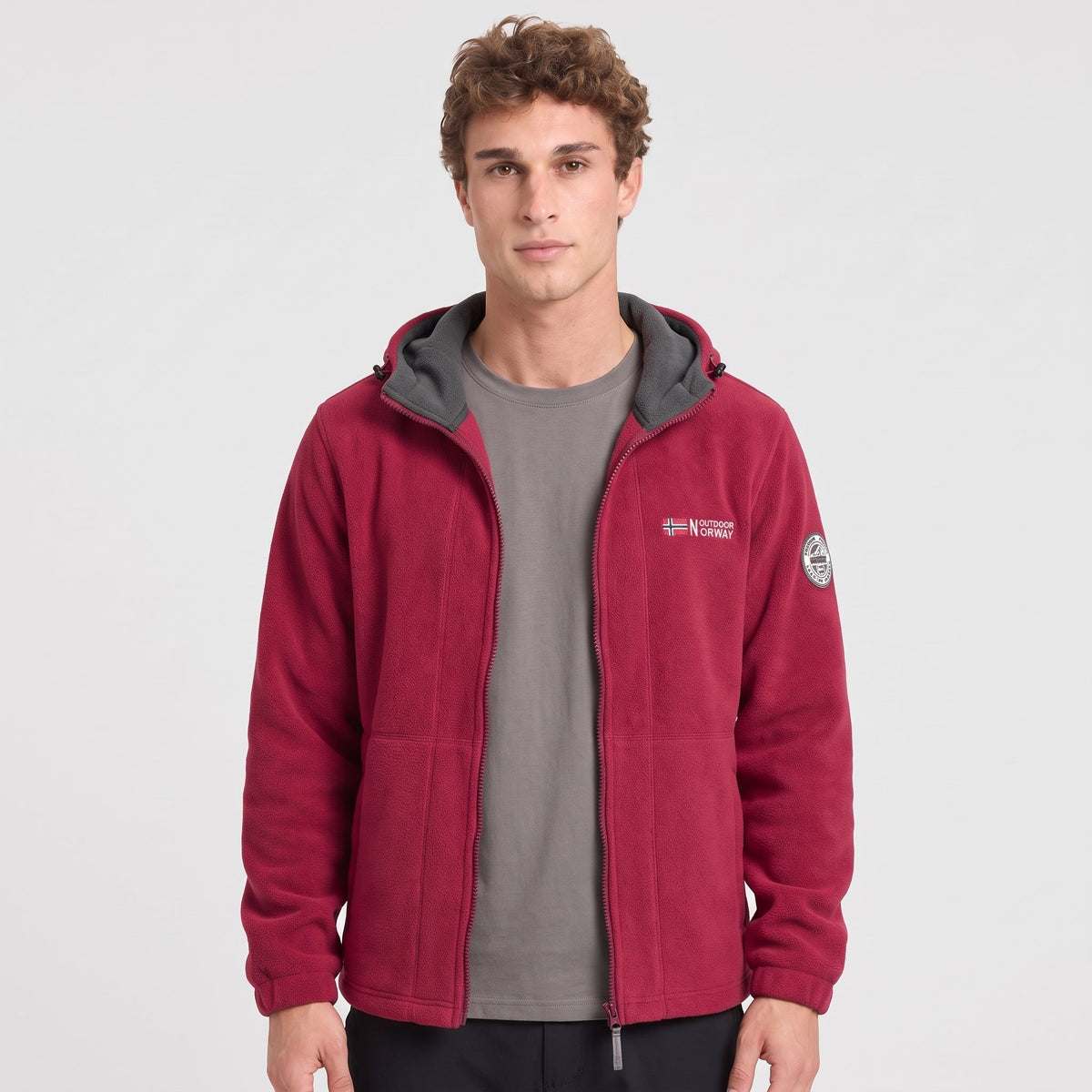 Herren Fleecejacke winddicht – mit Kapuze für Wandern und Spaziergänge