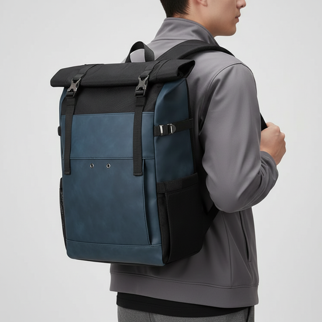 Rolltop-Rucksack mit großem Fassungsvermögen