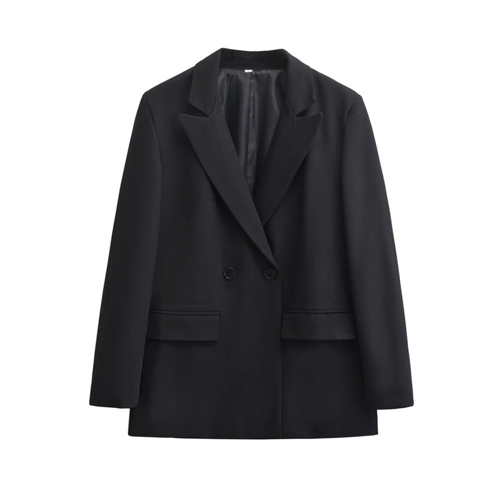Mantel Damen mit Doppelreiher & Reverskragen – ClassyForm Blazerjacke