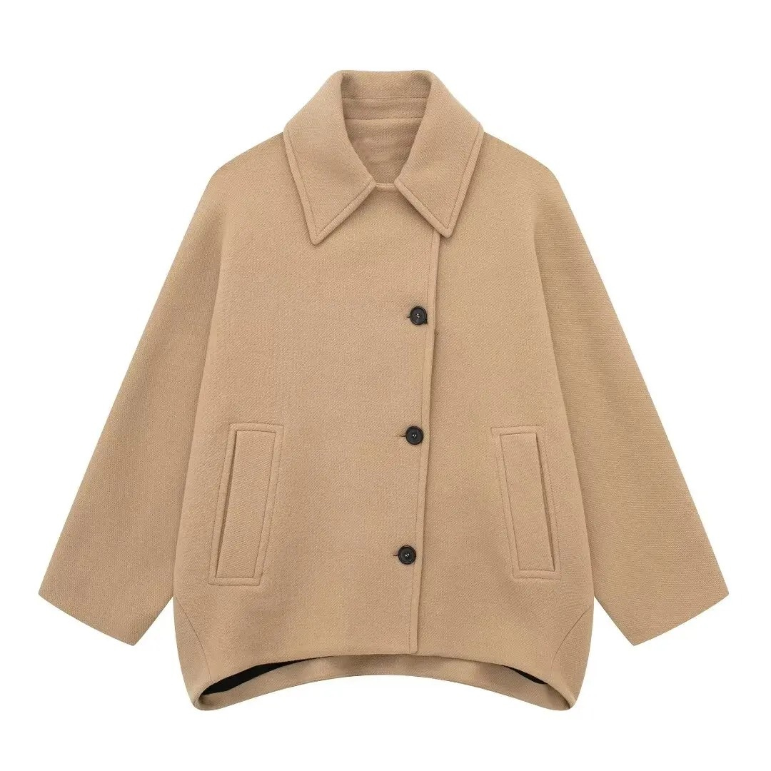 Mantel Damen aus Wollmischung mit Umlegekragen & Taschen – Lumière Court Coat