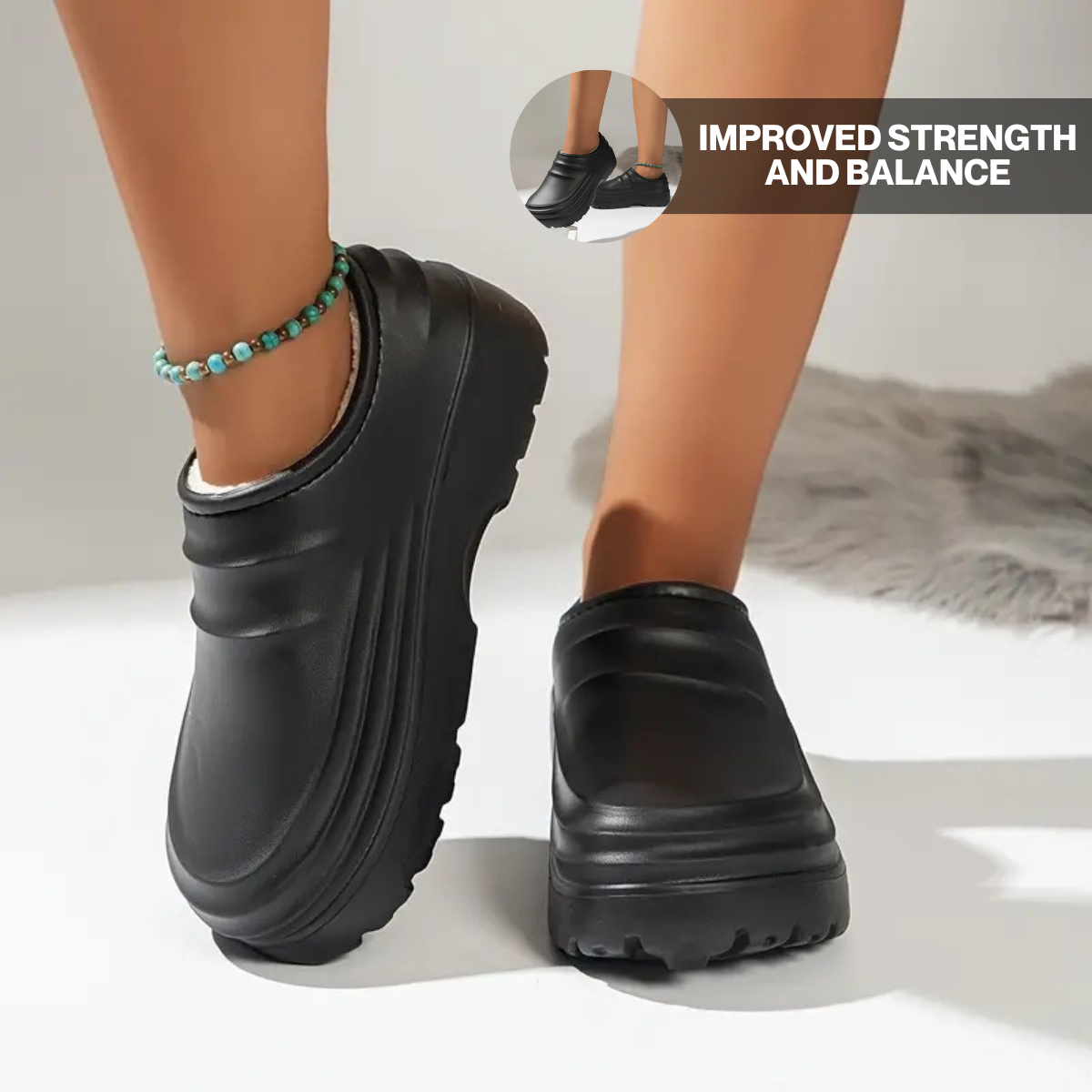 Kuschelige Comfort-Clogs mit rutschfester Sohle