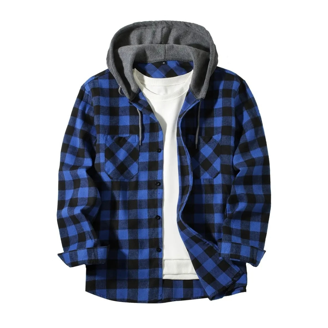 Flanell Pullover mit Kapuze & Karo-Design – Nordspur TrailHaven