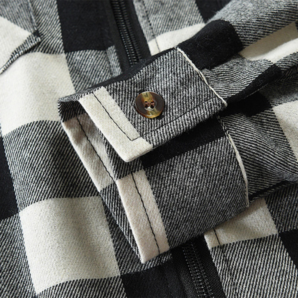 Flanell Kapuzenhemd mit Knopfleiste & atmungsaktivem Material – NordFlan Comfort Pullover