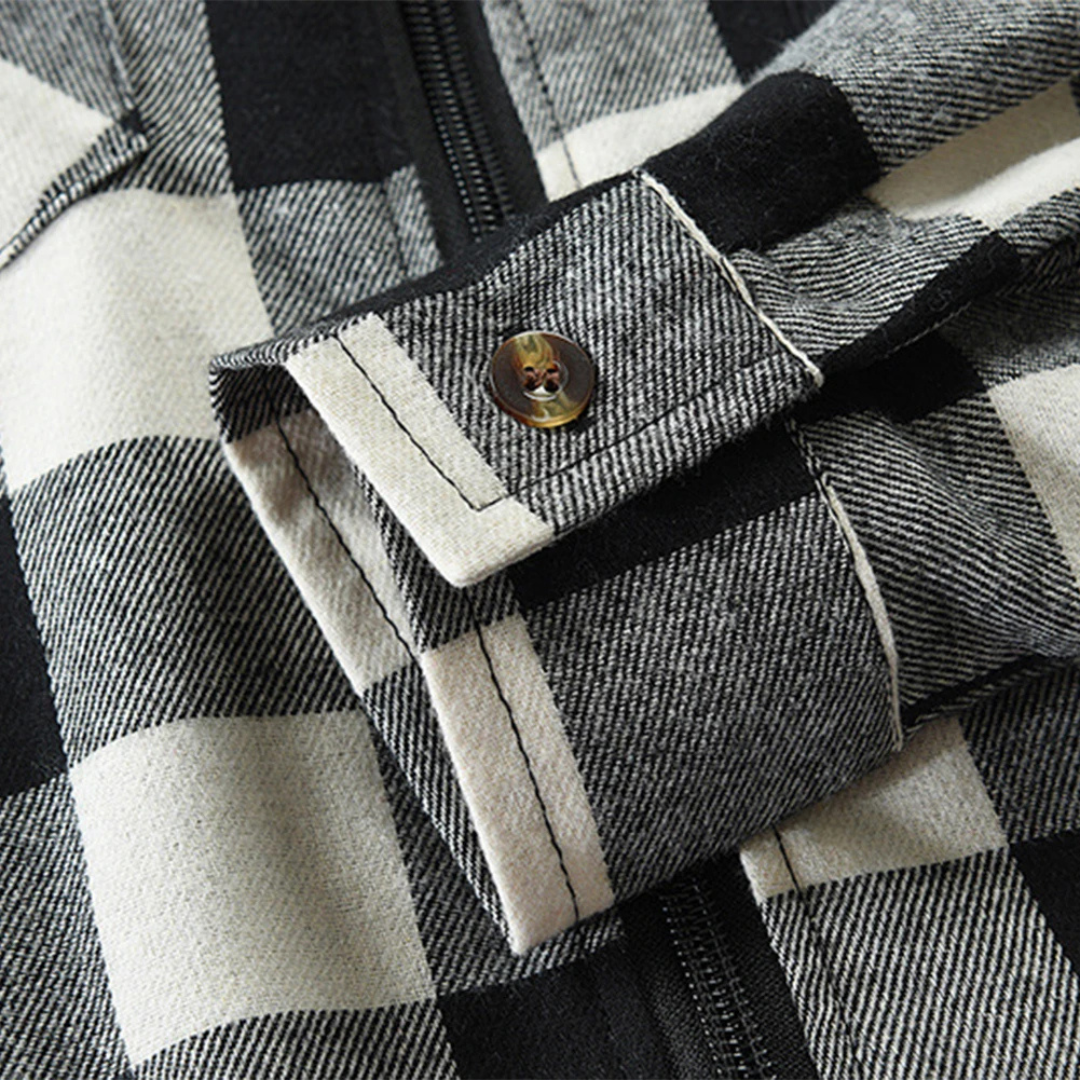 Flanell Kapuzenhemd mit Knopfleiste & atmungsaktivem Material – NordFlan Comfort Pullover