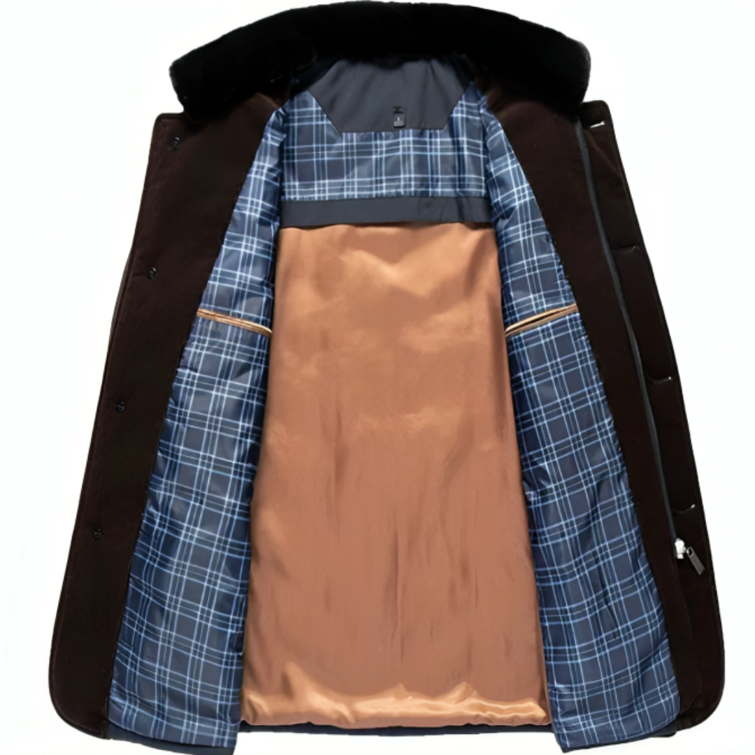 Herren Steppjacke mit Stehkragen – Warmer Gefütterter Wintermantel