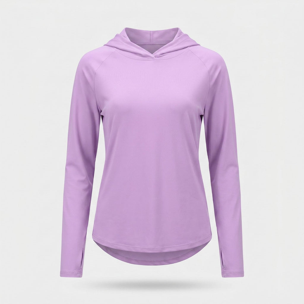 Damen-Sonnenhoodie leicht – UPF 50+ mit Kapuze