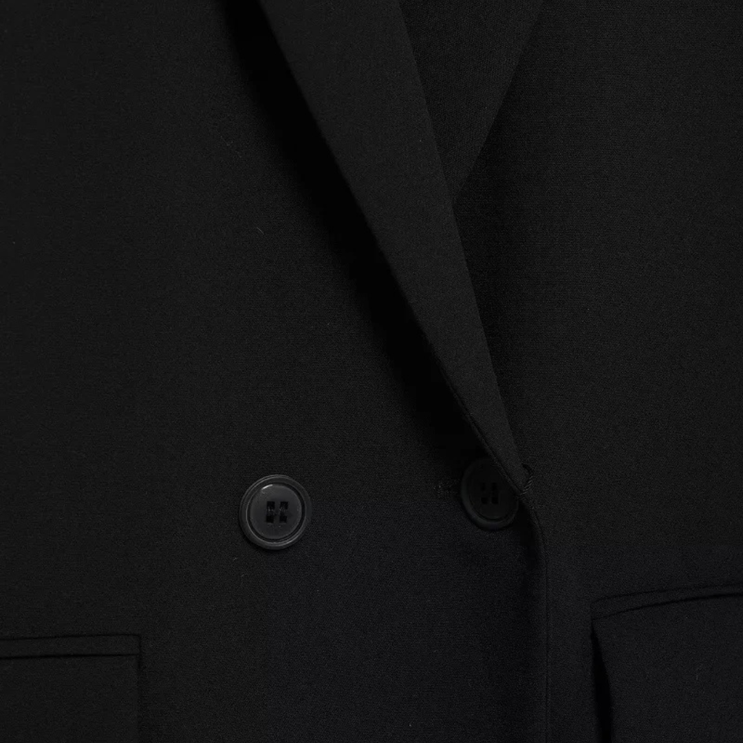Mantel Damen mit klassischem Reverskragen & Ein-Knopf-Verschluss – LineaForm Blazer
