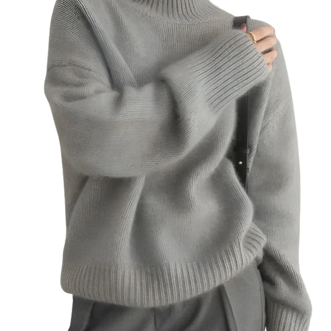 LuxeWool Pullover mit hohem Kragen