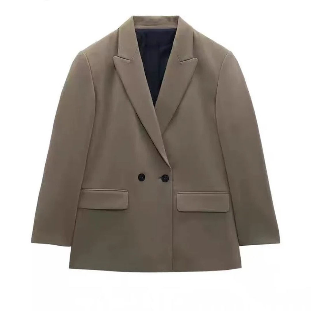 Mantel Damen mit Doppelreihigem Schnitt & Elegantem Office-Look – LioraBlaze Blazer