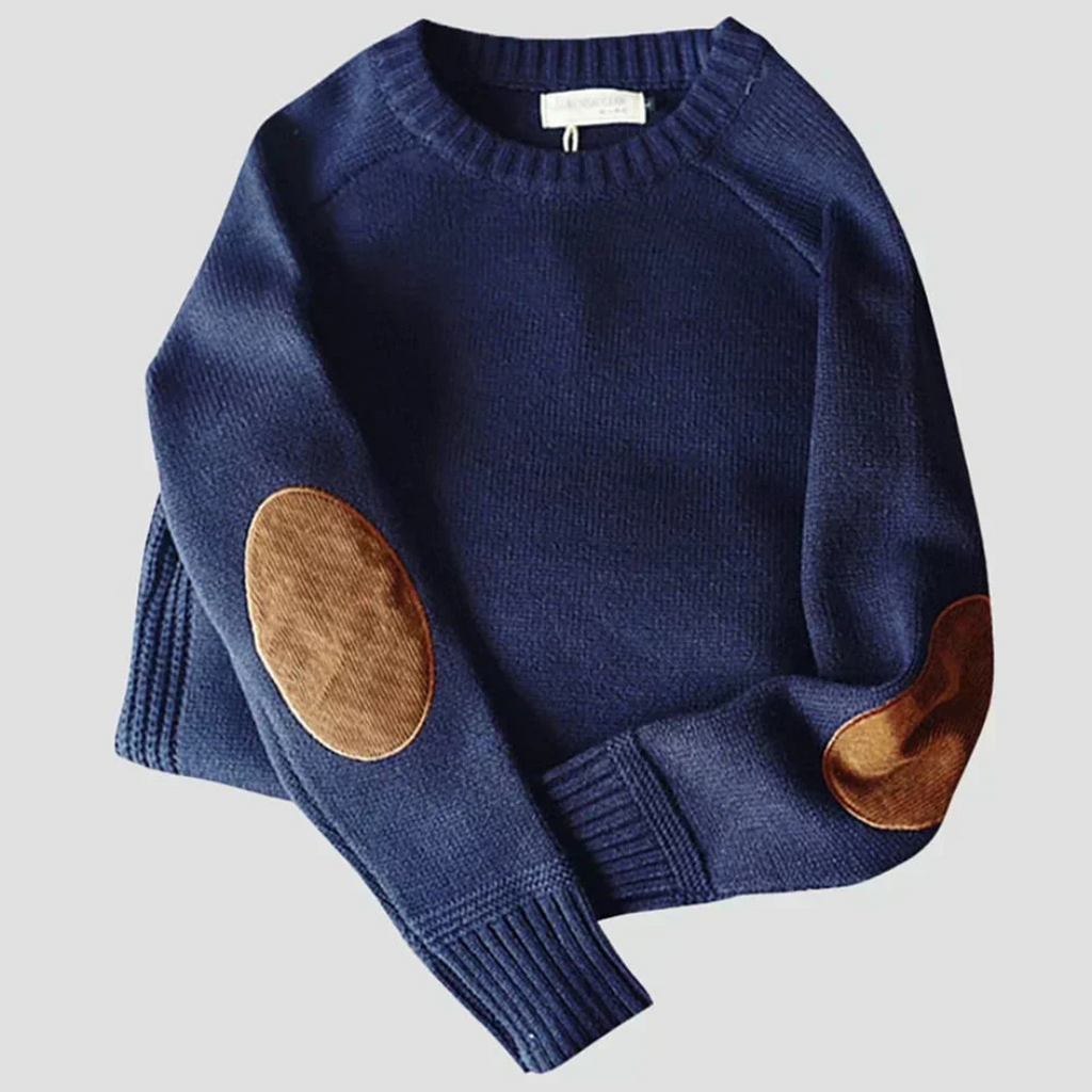 Pullover mit Ellenbogen-Patches & klassischem Schnitt – AlpineHaven Knit