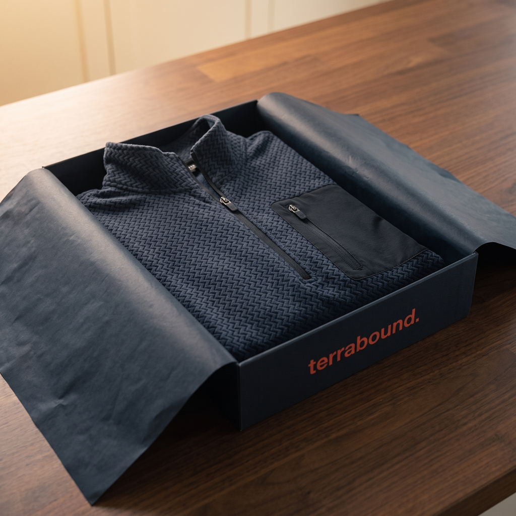 Herren Quarter-Zip-Pullover – strukturiertes Fleece-Midlayer mit Brusttasche