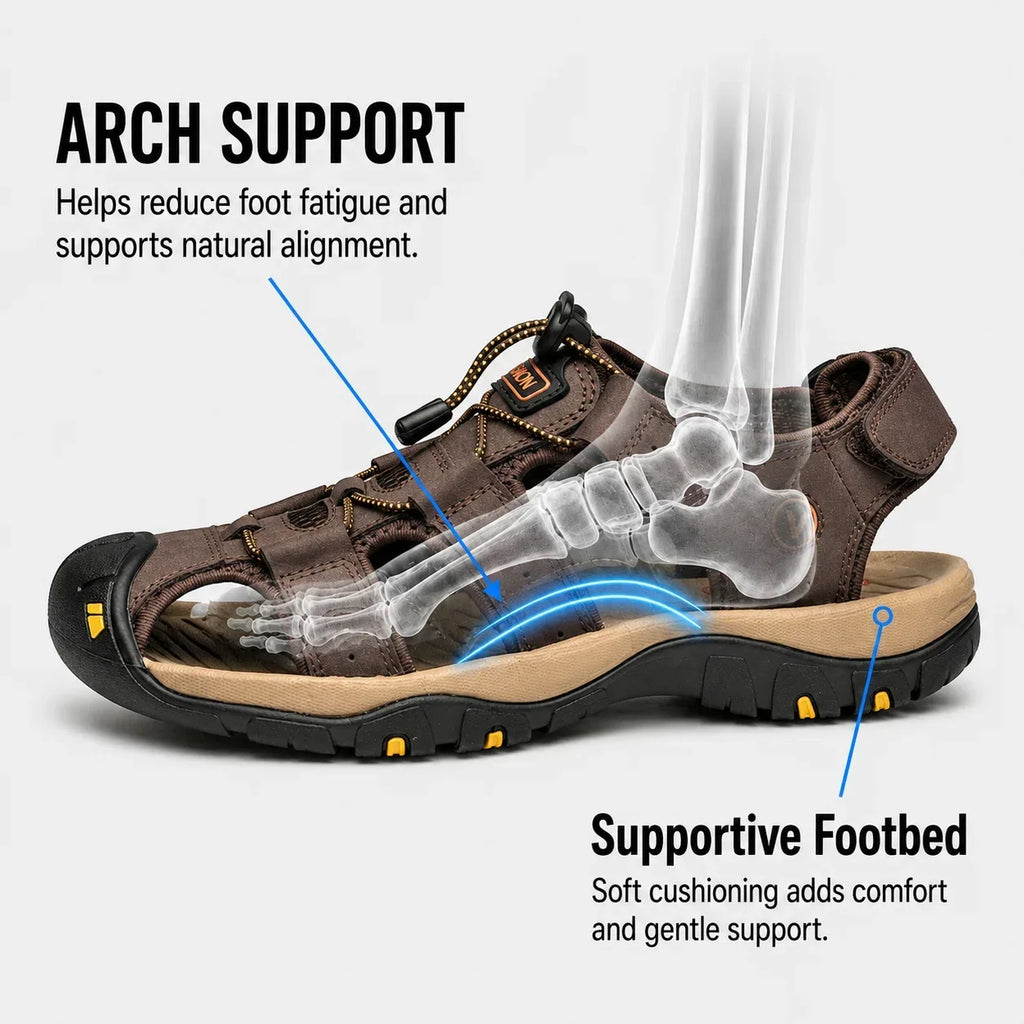Herren-Komfortsandalen mit verstellbaren Riemen