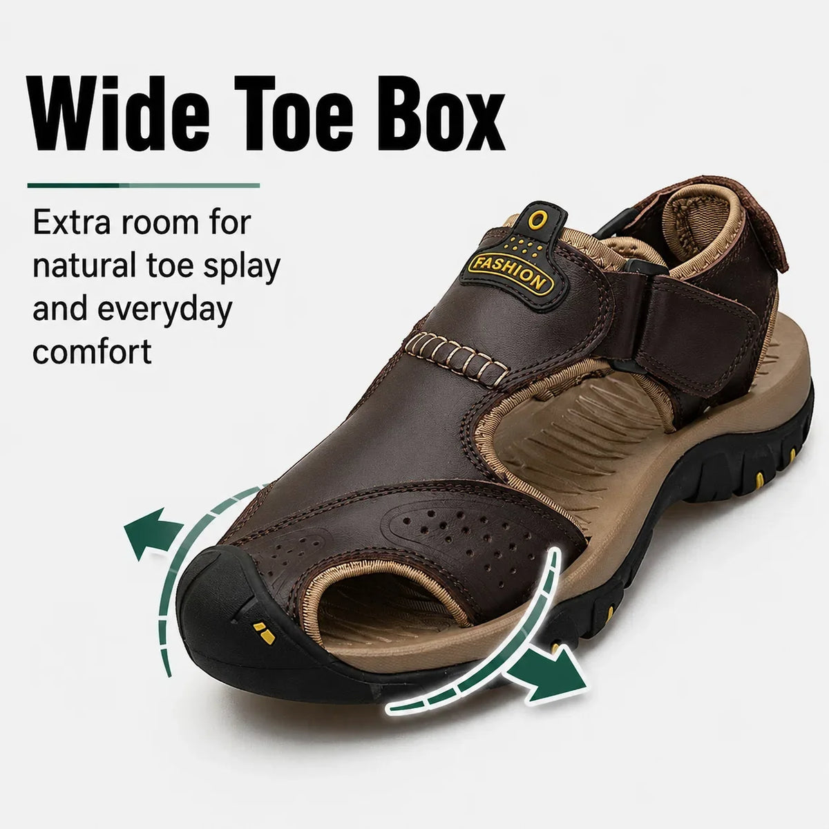 Herren-Komfortsandalen mit extra breiter Zehenbox und verstellbaren Riemen