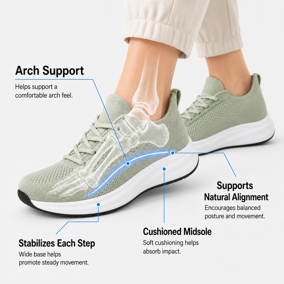 Komfort-Walking-Schuhe mit breiter Zehenbox – Unisex