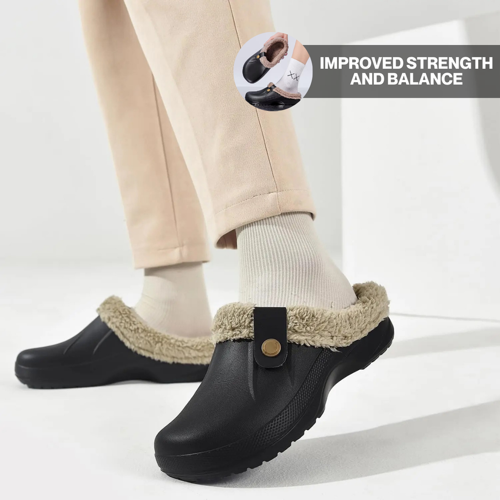 Kuschelige Comfort-Clog-Pantoletten mit rutschfester Sohle