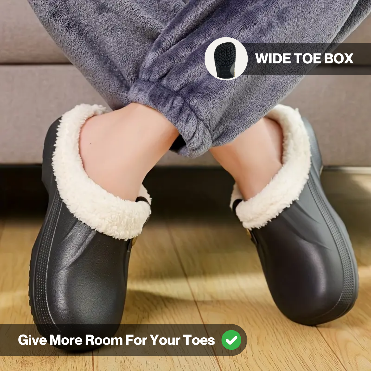 Kuschelige Comfort-Clog-Pantoletten mit rutschfester Sohle