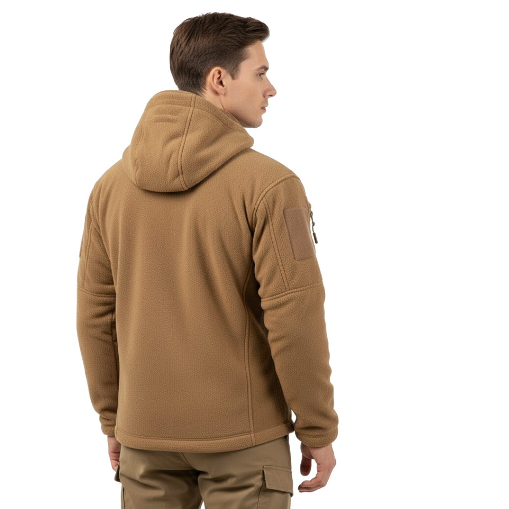 Herren Taktische Fleecejacke – Thermo Outdoor Hoodie mit Reißverschlusstaschen
