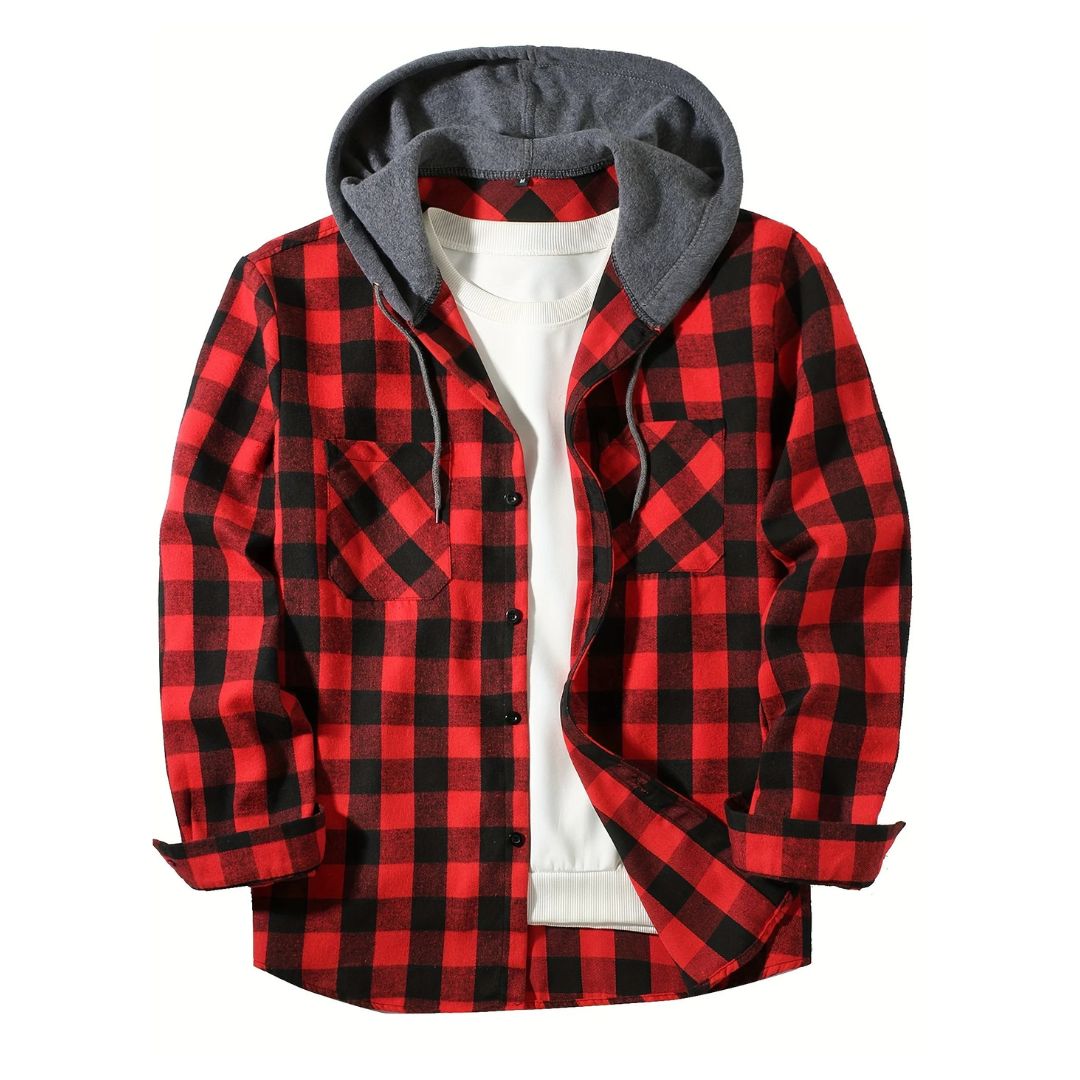 Flanell Pullover mit Kapuze & Karo-Design – Nordspur TrailHaven