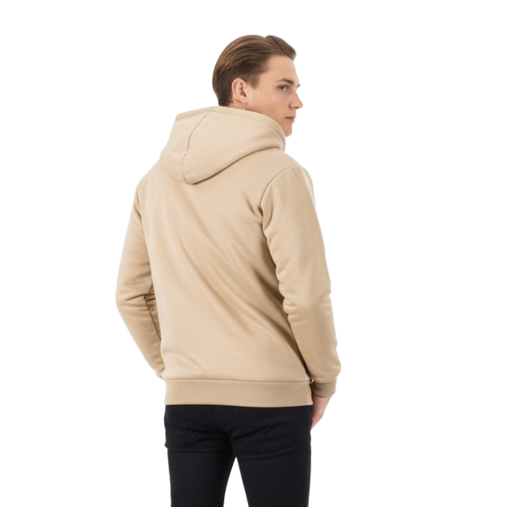Thermo-Fleece-Herren-Kapuzenjacke mit Reißverschluss – Warme Sherpa-gefütterte Winterjacke